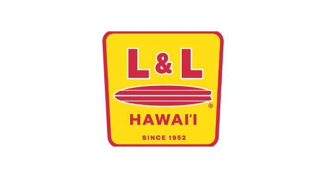 L&L Hawaii logo with red text on a yellow background