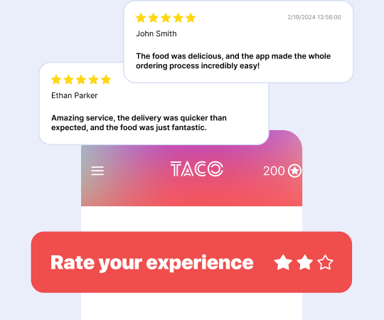 Restaurant mobile app with a quality control system